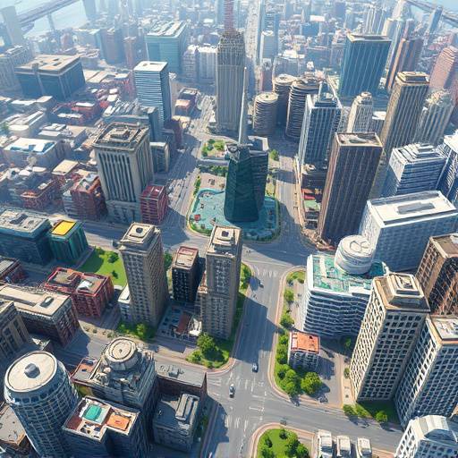 A screenshot of a city-building game with dynamically generated urban landscapes.