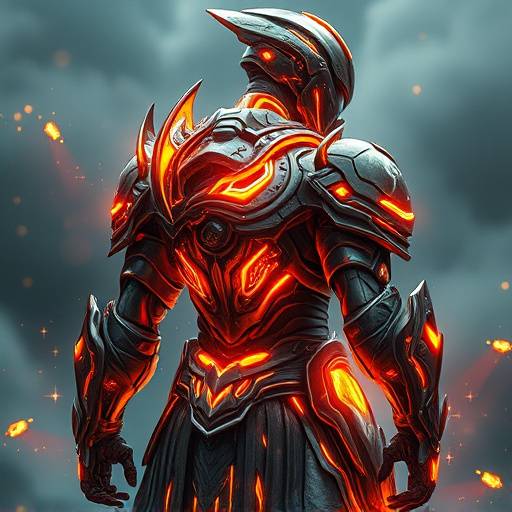 An AI-generated character design showcasing a futuristic warrior with intricate armor and glowing energy effects.