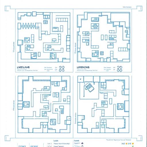 An example of a Game Design Document, showing various sections and diagrams illustrating game mechanics and level layouts.