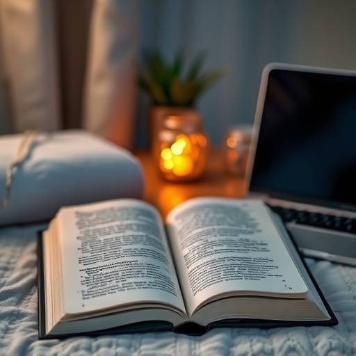 An open book next to a computer, symbolizing learning resources.